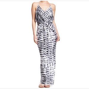The Vanity Room black silver poly maxi dress S